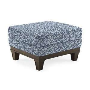   Ottoman, Coral Silhouette, Blue Bell 