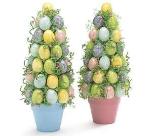 Easter Egg Tree In Pastel Colors Blue Pink Yellow Purple Easter Eggs 