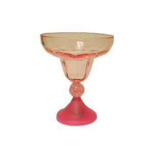   Faceted Margarita Glass 12oz   Pink (2 Glasses) Toys & Games