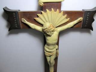 Superb Vintage/ Antique Mission Oak Arts & Crafts Crucifix/ Cross 