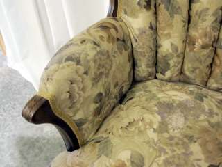 Very Nice Vintage Channel Back Chair w New Upholstery Neutral Colors 