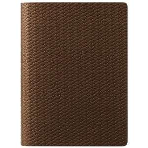  Woven Embossed Leather Journal, Ruled Pages, 5x7, Brown 