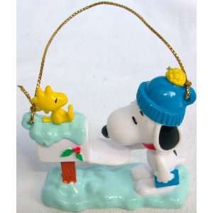  Snoopy and Woodstock Mail Box Christmas Tree Ornament Toy 