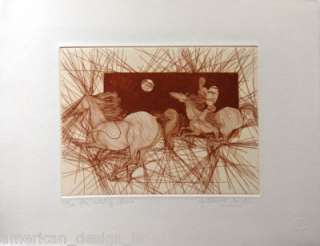 Guillaume Azoulay Missing Brave Original Etching Hand Signed Artwork 