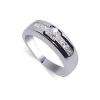 Mens Russian CZ Channel Band Ring Sterling Silver s 10  