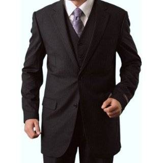 Elegant Mens Two button Three piece Strip Suit