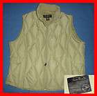 exclnt goose down eddie bauer mens vest xl tan green