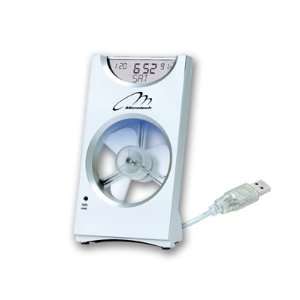  IONIC AIR FAN THERMO ALARM CLOCK W/ Temperature Display 