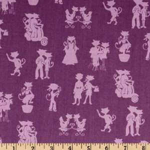   Cats Amore Silhouettes Plum Fabric By The Yard Arts, Crafts & Sewing