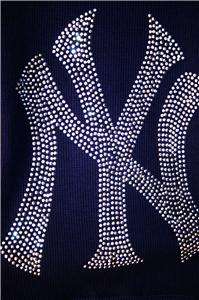 New York Yankees Bling Womens Thermal Hoodie SM 3X  