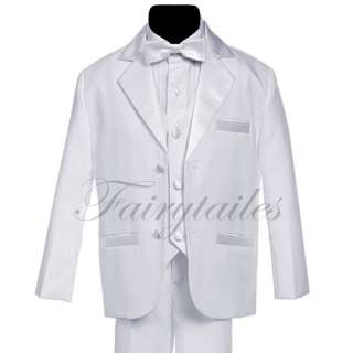 GINO Boy White Usher Tuxedo Suit Size From Baby to Teen  