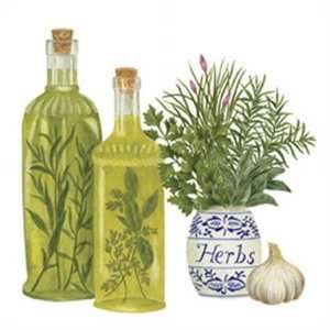    Kitchen Flour Sack Towel Olive Oil and Herbs