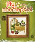   Jiffy Needlepoint Kit ORANGE STAIN GLASS ATRIUM FLOWERS ~ New KIT