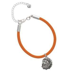   Large Lion   Mascot Charm on an Orange Malibu Charm Bracelet Jewelry