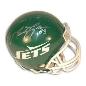  Marty Lyons New York Jets Autographed Mini Helmet 