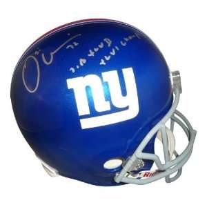  Osi Umenyiora Signed Helmet   Replica   Autographed NFL 