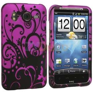 Purple Black Swirl Hard Design Case Cover for HTC Inspire 4G  