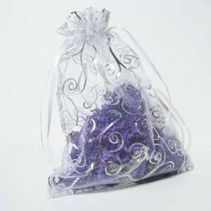  30 Organza Gift Bags (White & Silver Details) Everything 