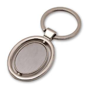  Blank Metal Key Chain Silver Swivel Oval