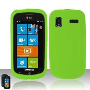  NEON GREEN Soft Silicone Skin Cover Case for Samsung Focus 