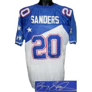 Barry Sanders signed Pro Bowl Authentic Mitchell & Ness White Jersey 