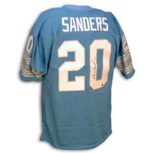   Barry Sanders Lions Blue Throwback Jersey Sports Collectibles