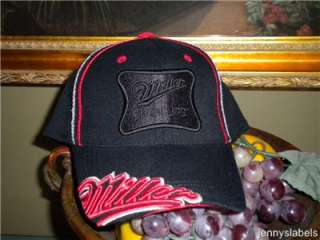 NWT Mens M/L MILLER High Life BEER black Ball Cap Hat  