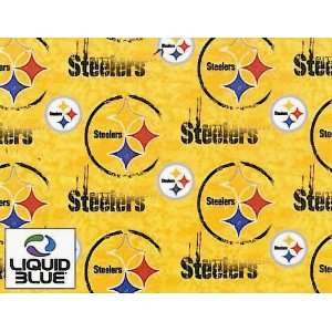  Cotton NFL Pittsburgh Steelers Liquid Football Print 