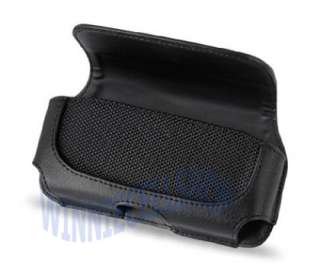 Black Leather Sideways Belt Clip Case Pouch Cover for LG SPECTRUM 