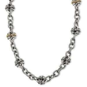  Sterling Silver w/14k Gold 18.5in Link Necklace Jewelry