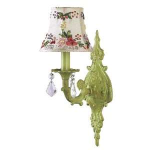  1 Arm Wall Sconce w Chandelier Shade   Ribbon Embroidery 