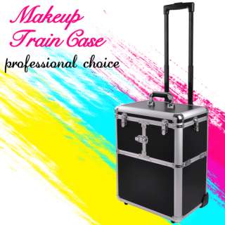 19 Makeup Rolling Artist Cosmetic Train Case Aluminum Beauty 3 Color 