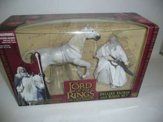   WHITE and SHADOWFAX Deluxe Horse and Rider Action Figure Set  