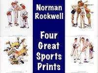 Norman Rockwell FOUR GREAT YOUTH SPORTS PRINTS  