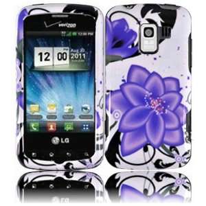  Violet Lily Hard Case Cover for LG Enlighten VS700 Optimus 