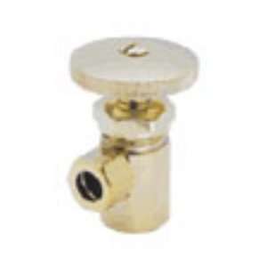   9014 A 3 8 IPS x 3 8 OD Angle Stop Round Handle English Brass PVD