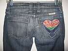   Jeans Low Rise Eagle Heart Embroidery Slim Skinny Size 0 X 32L