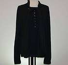   MARC JACOBS Black Cotton Long Sleeve Scarf Button Shirt Top Size Large