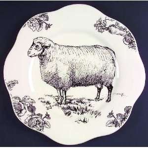  Sadek Barnyard Toile Large Dinner Plate, Fine China 