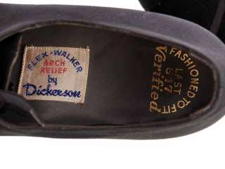 Vintage Womens Shoes Oxfords 1930s Black Silk/Suede/Peeptoe Sz 7 Orig 