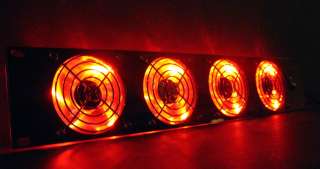 ProCooL SL480R 2U rack mount fan panel w/4 Red LED fans  