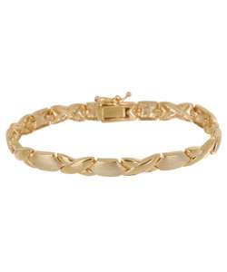 18k Gold over Silver X and O Bracelet  