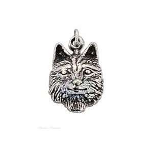  Sterling Silver Wolf Head Charm Arts, Crafts & Sewing