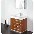 Fresca Livello 30 inch Teak Bathroom Vanity and Medicine Cabinet 