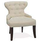 New Avenue Six Curves Hour Glass Accent Chair   Oyster Velvet Fabric