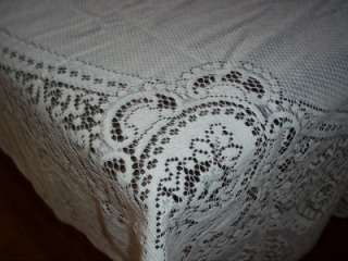 CANTERBURY IVORY LACE TABLECLOTH RECTANGLE 70 X 90 FLORAL WLTC329 