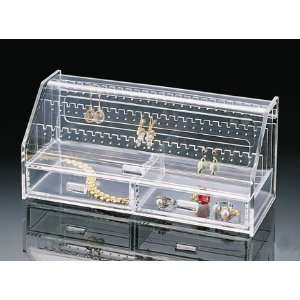 Home Jewelry Clear Acrylic Earring Case Holder Rack Box  