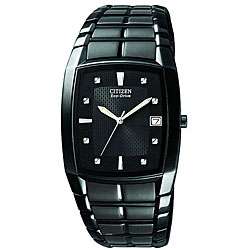 Citizen Mens Eco drive Black Ion plated Watch  