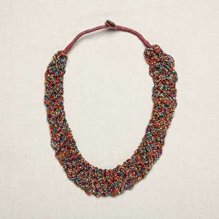 Glass Multi strand Multi colored Beaded Necklace (India)   
