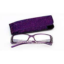 Womens Purple Rhinestone Computer Reading Glasses  